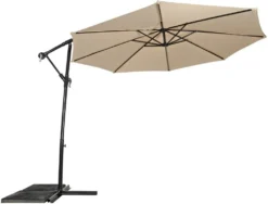 Lesli Living Zweefparasol Gemini Ecru 3mtr