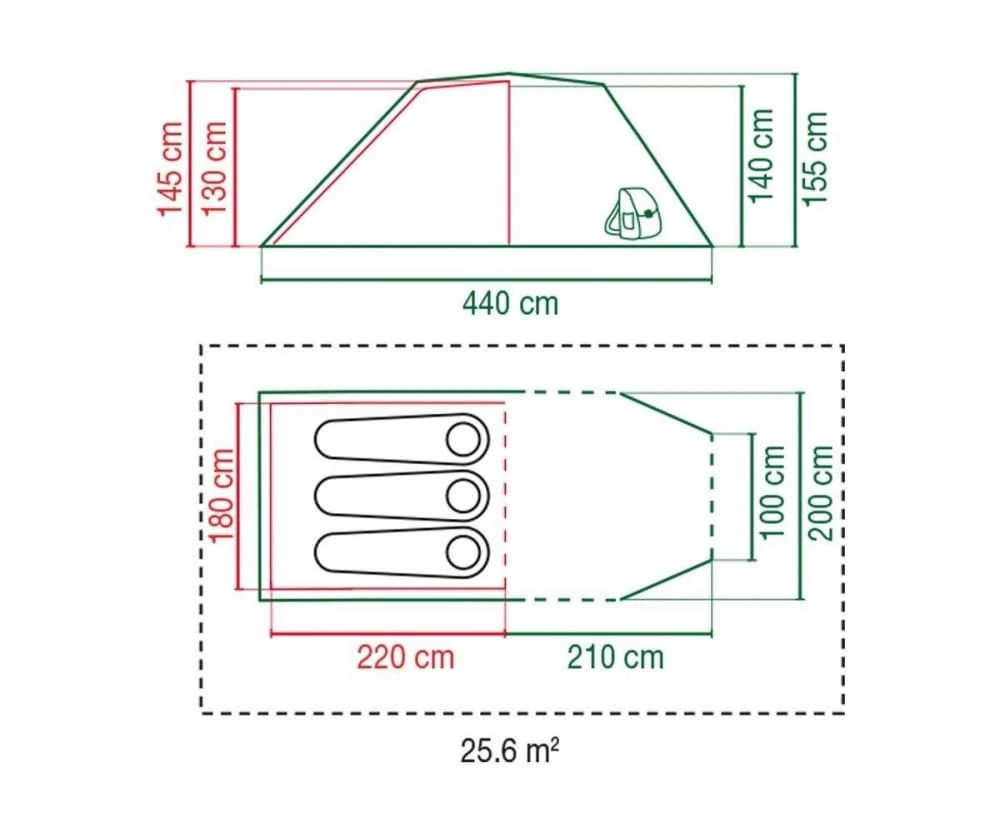 Coleman Chimney Rock 3 Plus / 3 Persoons Tunneltent - Groen 8 Coleman Chimney Rock 3 Plus / 3 Persoons Tunneltent - Groen - Afbeelding 8