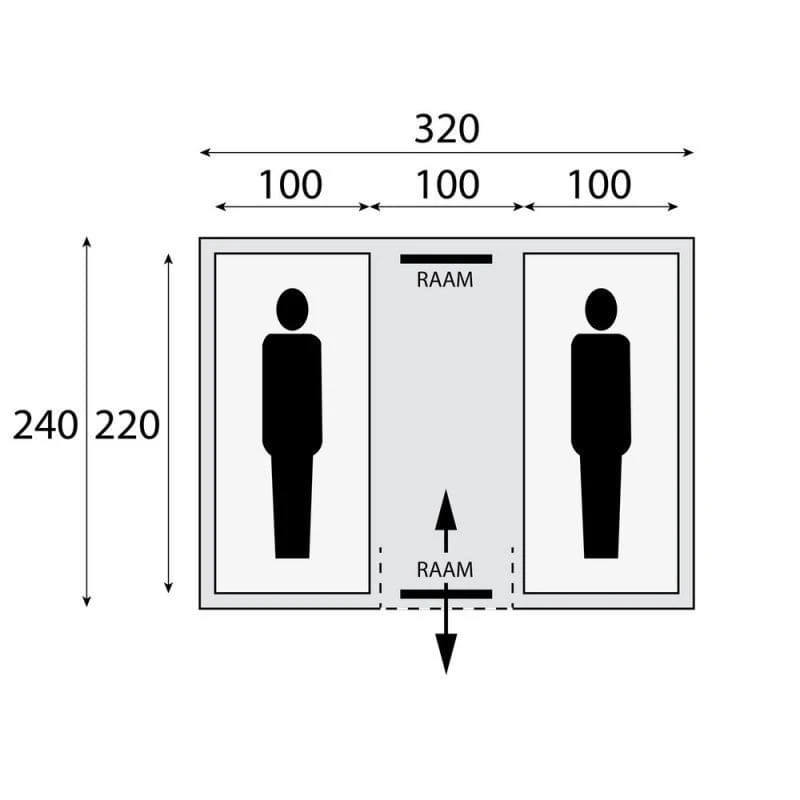 Safarica Chicco 2 TC / 2 Persoons Tent Grijs 2 Safarica Chicco 2 TC / 2 Persoons Tent Grijs - Afbeelding 2