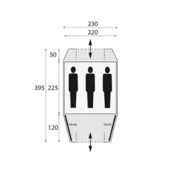Safarica Kenia 230 TC / 3 Persoons Tent Grijs -Winkel Voor Buitenartikelen 68227 safarica kenia 230 tc 3 persoons tent