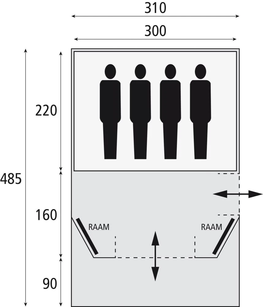 DWS Key Largo 300 - 4 Persoons Tent Groen 2 DWS Key Largo 300 - 4 Persoons Tent Groen - Afbeelding 2