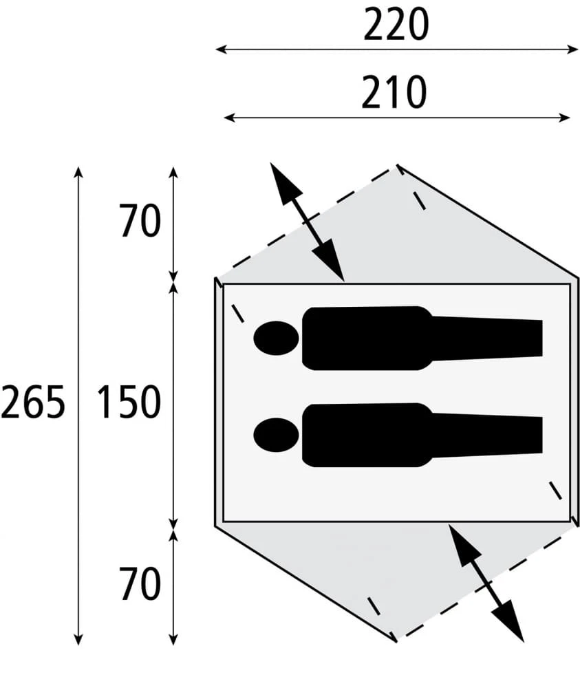 Safarica Velocity 2 - 2 Persoons Tent Grijs 2 Safarica Velocity 2 - 2 Persoons Tent Grijs - Afbeelding 2