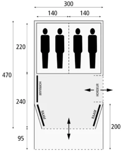 Winkel Voor Buitenartikelen -Winkel Voor Buitenartikelen 74804 safarica blackhawk 300 deluxe 4 persoons tent