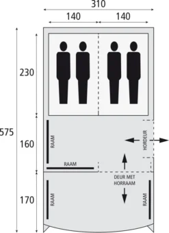 Safarica Pacific Reef 310 TC - 4 Persoons Tent Grijs -Winkel Voor Buitenartikelen 74812 safarica pacific reef 310 tc 4 persoons tent