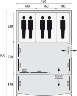 Safarica Pacific Reef 430 TC - 5 Persoons Tent Grijs -Winkel Voor Buitenartikelen 74816 safarica pacific reef 430 tc 5 persoons tent