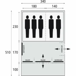 Bardani Spitfire 340 RSTC - 5 Persoons Tent Beige -Winkel Voor Buitenartikelen 74857 bardani spitfire 340 rstc 5 persoons tent