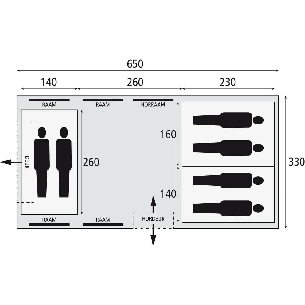 Bardani Porto Grande 650 RSTC - 6 Persoons Tent Beige 4 Bardani Porto Grande 650 RSTC - 6 Persoons Tent Beige - Afbeelding 4