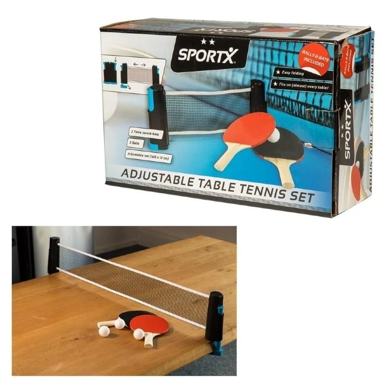 Sportx Oprolbaar Tafeltennisnet Met 2 Bats 2 Sportx Oprolbaar Tafeltennisnet Met 2 Bats - Afbeelding 2