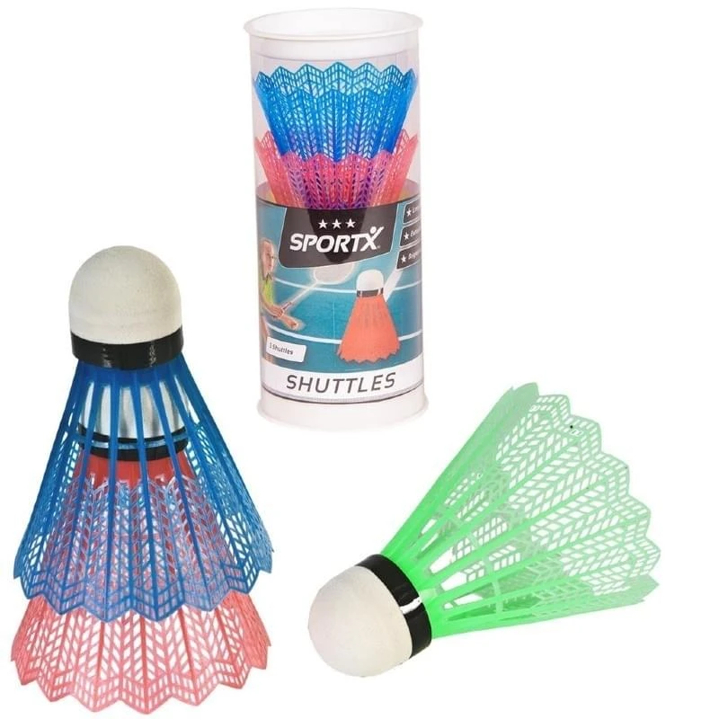 Sportx Badminton Shuttles Gekleurd 3 Stuks 1 Sportx Badminton Shuttles Gekleurd 3 Stuks