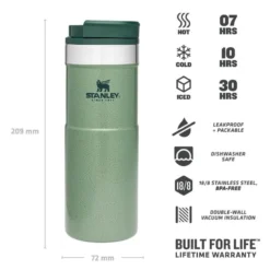 Stanley The NeverLeak Travel Mug 0,47 L Groen -Winkel Voor Buitenartikelen 82031 stanley the neverleak travel mug 047 l