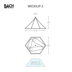 Bach Wickiup 3 / 3 Persoons Tent Donkergroen -Winkel Voor Buitenartikelen 96101 bach wickiup 3 3 persoons tent