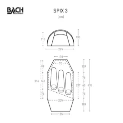 Bach Spix 3 / 3 Persoons Tent Oranje -Winkel Voor Buitenartikelen 96155 bach spix 3 3 persoons tent