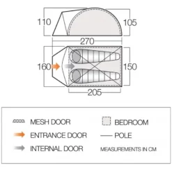 Vango Alpha 250 CLR / 2 Persoons Tent Blauw -Winkel Voor Buitenartikelen 96952 vango alpha 250 clr 2 persoons tent