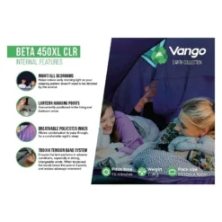 Vango Beta 450XL CLR / 4 Persoons Tent Blauw -Winkel Voor Buitenartikelen 96969 vango beta 450xl clr 4 persoons tent