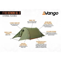 Vango F10 Xenon UL 2 / 2 Persoons Tent Groen -Winkel Voor Buitenartikelen 96974 vango f10 xenon ul 2 2 persoons tent