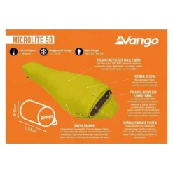 Vango Microlite 50 Mummy Slaapzak Synthetisch Geel -Winkel Voor Buitenartikelen 97004 vango microlite 50 mummy slaapzak