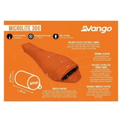 Vango Microlite 300 Mummy Slaapzak Synthetisch Oranje -Winkel Voor Buitenartikelen 97008 vango microlite 300 mummy slaapzak synthetisch