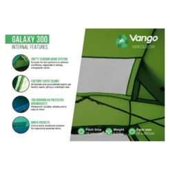 Vango Galaxy 300 / 3 Persoons Tent Groen -Winkel Voor Buitenartikelen 98719 vango galaxy 300 3 persoons tent